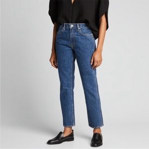 Slvrlake Virginia Slim Claremont Wash Mid/Dark Wash High Rise Straight Leg Jean